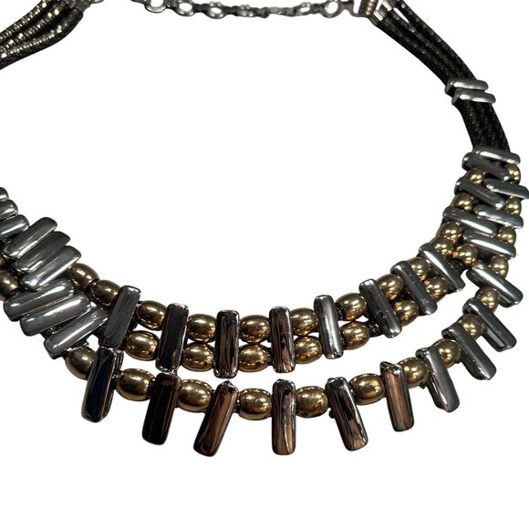 Chain Multi Strand Statement Belt Bar Metal Beaded Adjustable Gold Silver - Picture 5 of 16